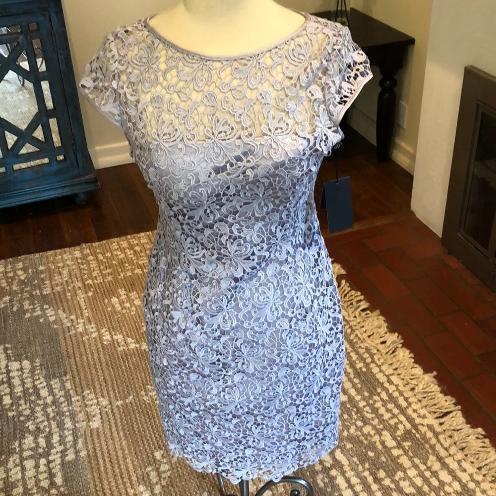 Blue Silver Adrianna Papell Dress NWT size 6